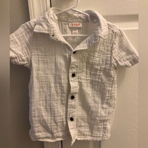 Cat & Jack White Button Down Short Sleeve Shirt